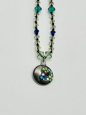 Glass and Sterling Silver Bead Necklace